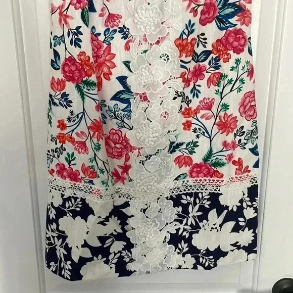 Eliza J Floral Lace Spring Shift Dress Sz 6 - Picture 5 of 10